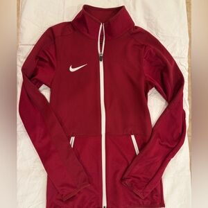 Nike Maroon Full-Zip Jacket with White Accents